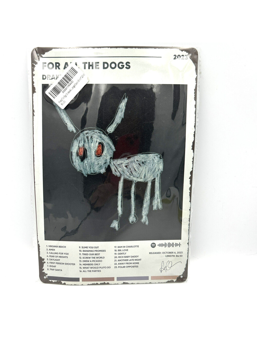 Drake For All the Dogs Album Cover Metal Wall Art 8x12 Sign 2023 New